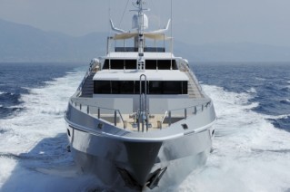 The Yacht OBSESSION - The Bow While underway